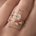 Luxury Micro Paved Tulip Bud Branch Ring Set For Women, Versatile Temperament Index Finger Rings view 4