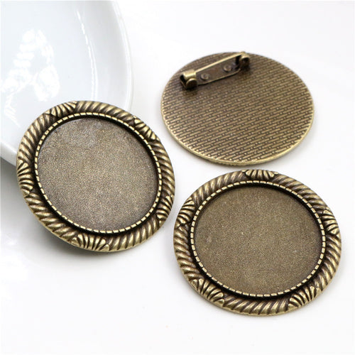 30mm 10g Alloy Brooch Pendant Bezel Tray Base For DIY Jewelry Findings Accessories
