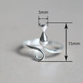 Simple Cute Cat Open Ring With Cat Ears And Tail Cartoon Animal Finger Jewelry For Women view 4