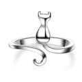 Simple Cute Cat Open Ring With Cat Ears And Tail Cartoon Animal Finger Jewelry For Women view 5
