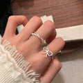 Simple Geometric Heart Bow Ring For Women view 3
