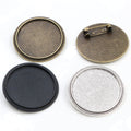 30mm Round Alloy Brooch Pendant Cabochon Setting Base For DIY Jewelry Accessories view 3