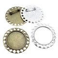 30mm 12g Alloy Brooch Pendant Bezel Tray Base For DIY Jewelry Findings Accessories view 5