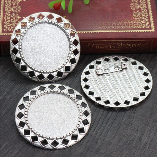 30mm 12g Alloy Brooch Pendant Bezel Tray Base For DIY Jewelry Findings Accessories