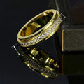 European American Couple Ring Full Zircon Unisex Matching Fashion Finger Ring Jewelry view 4
