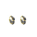 Luxury Gold Alloy Heart Hoop Earrings With Black Rhinestone Inlay Elegant Minimal Commuter Huggie Earrings view 5