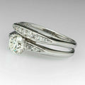 Creative Zircon Double Ring Set Inner Inlaid Matching Rings Women Engagement Finger Jewelry view 3