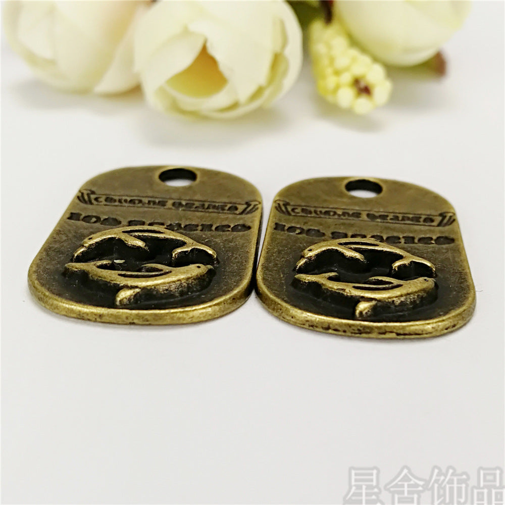 32x19mm Alloy Dolphin Charm Pendant for DIY Jewelry