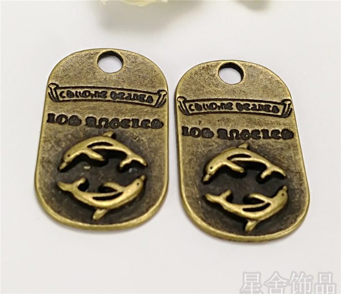 32x19mm Alloy Dolphin Charm Pendant for DIY Jewelry