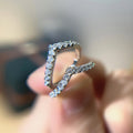 Korean Japanese Niche V Shape Thin Band Ring, Delicate Couple Gift Midi Ring For Women view 3