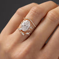 Sparkling Zircon Stackable Ring Set Oval Cut European American Women Engagement Finger Ring view 1