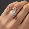 Sparkling Zircon Stackable Ring Set Oval Cut European American Women Engagement Finger Ring view 4