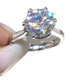 Classic Six Prong Zircon Ring For Women, Elegant Couple Wedding Engagement Band Gift view 5