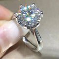 Classic Six Prong Zircon Ring For Women, Elegant Couple Wedding Engagement Band Gift view 3
