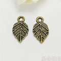 Vintage Small Leaf Alloy Charm Pendant 17x9mm