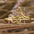 Cute Cat Paw Heart Open Ring Style Adjustable Student Finger Ring Gift For Women view 4