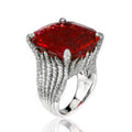 Luxury Red Geometric Ring For Women, Bold European Style Statement Finger Jewelry Accessory view 1