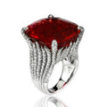 Luxury Red Geometric Ring For Women, Bold European Style Statement Finger Jewelry Accessory view 6