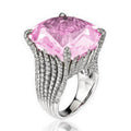 Luxury Red Geometric Ring For Women, Bold European Style Statement Finger Jewelry Accessory view 3
