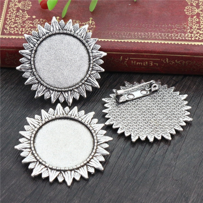 25mm Inner Diameter 8g Alloy Brooch Pendant Tray For DIY Jewelry Cabochon Settings