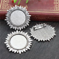 25mm Inner Diameter 8g Alloy Brooch Pendant Tray For DIY Jewelry Cabochon Settings view 3