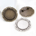 25mm Inner Diameter 7g Brooch Alloy Pendant Tray Base Setting For DIY Jewelry Accessories view 1