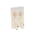 Sterling Silver Needle Exaggerated Metal Style Earrings Leaf Face Spider Sun Circle Stud Drop Set view 5