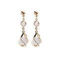 European American Metal Style Earrings Set With Rhinestone Tassel Pearl Flower Stud Drops view 5