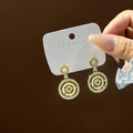 European American Metal Style Earrings Set With Rhinestone Tassel Pearl Flower Stud Drops view 3