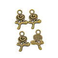Zinc Alloy Rose Charm Pendant No.659902 for DIY Necklace Bracelet Jewelry Making view 2