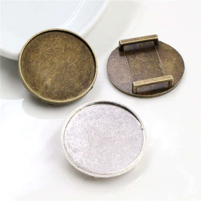 25mm 4g Alloy Pendant Tray Setting With 10mm Hole For DIY Bracelet Jewelry Accessories