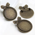 30mm Inner Bow Alloy Brooch Pendant Tray Base, 11g DIY Jewelry Cabochon Setting Accessory view 3