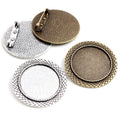 30mm Alloy Brooch Pendant Tray, 10g Round Cabochon Base Blank For Jewelry DIY Accessories view 5