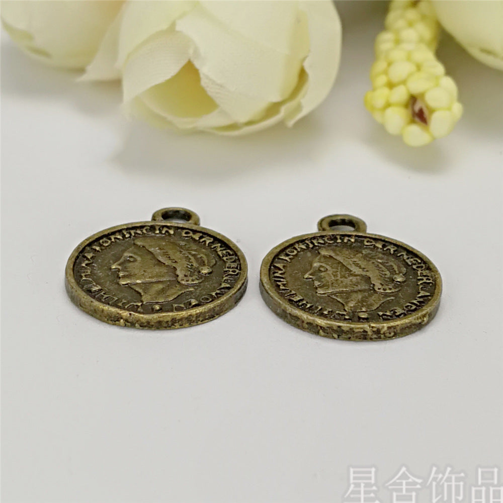 19x15mm Alloy Lady Head Charm Pendant