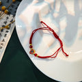 New Chinese Handmade Red Rope Gourd Yuanbao Pendant Bracelet Adjustable Wealth Charm Jewelry view 3
