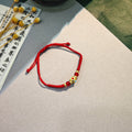 New Chinese Handmade Red Rope Gourd Yuanbao Pendant Bracelet Adjustable Wealth Charm Jewelry view 2
