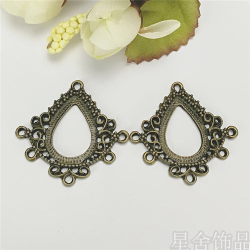 Group view of the ornate teardrop earring blank in pictured finishes