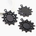 13x18mm Inner Size Oval Flower Alloy Pendant Cabochon Tray, 6g DIY Jewelry Setting Base view 4