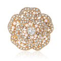 Rhinestone Alloy Flower Brooch For Elegant Dress And Suit view 5