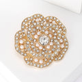 Rhinestone Alloy Flower Brooch For Elegant Dress And Suit view 3