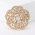 Rhinestone Alloy Flower Brooch For Elegant Dress And Suit view 2