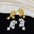 Elegant Luxury Alloy Butterfly Cluster Tassel Drop Stud Earrings For Women Fashion Statement Earrings view 1