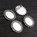 13x18mm 3g Oval Alloy Brooch Pendant Tray Base For Jewelry DIY Accessories view 1