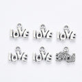 Zinc Alloy Love Letters Charm Pendant for DIY Necklace Bracelet Jewelry Making view 2