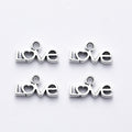 Antique Silver Zinc Alloy Love Charm Pendant for DIY Necklace Bracelet Jewelry Making view 2