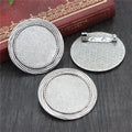 30mm Inner Size Alloy Brooch Pin Pendant Blank Base Tray For DIY Jewelry Accessories 10g view 4