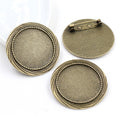 30mm Inner Size Alloy Brooch Pin Pendant Blank Base Tray For DIY Jewelry Accessories 10g view 3