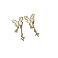 Silver Needle Gradient Faux Crystal Butterfly Flower Stud Earrings For Women Sweet Style view 5
