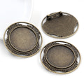 30mm Inner Size Alloy Brooch Pendant Tray Base 10g Time Gem DIY Jewelry Findings view 3
