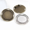 30mm Inner Size Alloy Brooch Pendant Tray Base 10g Time Gem DIY Jewelry Findings view 5